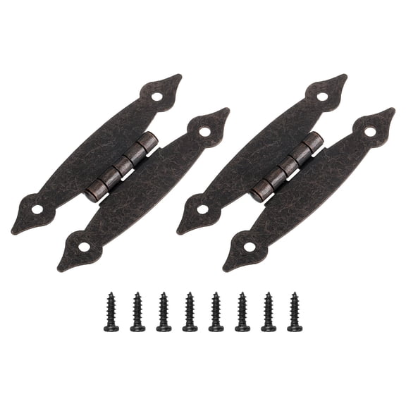 Uxcell 2Pack H-Hinge Metal Flat Hinge Door Hinge with Screws, 3.5x1.5 Inch Bronze