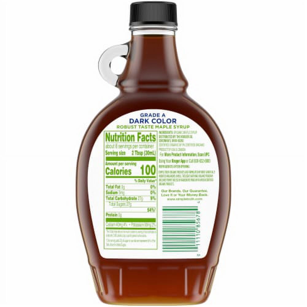 2X-Simple Truth Organic Grade A Dark Color Robust Maple Syrup - 8 fl oz