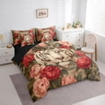 thumbnail image 3 of Feelyou 3D White Tiger Bedding Comforter Set 7 Pieces, Romantic Red Flower Full Bedding Set, Happy Valentines Day Reversible Fitted Sheet Flat Sheet, Microfiber Bedroom Decor, 3 of 8