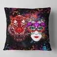 thumbnail image 2 of Designart Tiger and Woman Colorful Faces - Abstract Throw Pillow - 18x18, 2 of 5
