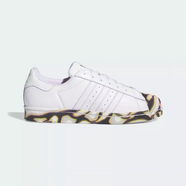 Size 10- Ad-id-as Originals Men's Superstar Pride Shoes, Cloud White/Silver.