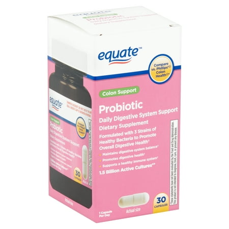 Equate Colon Support Probiotic Capsules, 30 Count (Best Probiotic Brand For Candida)