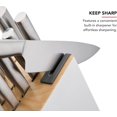 thumbnail image 3 of Slim two-tone knife block set with built-in sharpener, high carbon stainless steel kitchen knives, knife set with knife block, 14-piece set, white, 3 of 4