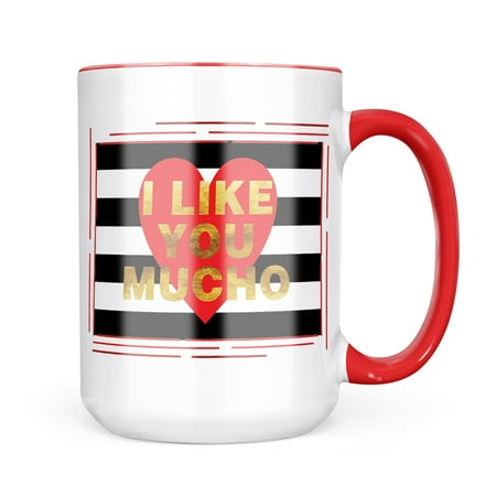 

Christmas Cookie Tin I Like You Mucho Valentine s Day Gold and Stripes Heart Mug gift for Coffee Tea lovers