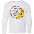 thumbnail image 3 of Inktastic My Mimi Loves Me with Sunflower Wreath Long Sleeve Youth T-Shirt, 3 of 5