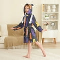 thumbnail image 4 of FORMRS Niños Bathrobe Unisex Hooded Robe Soft Plush Pajamas Sleepwear, Size 2-3T, Halloween Colorful Ghosts, 4 of 7