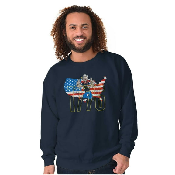 Popeye Thumbs Up USA American Flag Sweatshirt for Men or Women Brisco Brands S