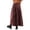 Wine, variant on QHFBli Women's Corduroy Maxi Skirt Elastic High Waist Drawstring Tie Front A-Line Pleated Long Skirt with Pockets
