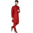 thumbnail image 4 of SKAVIJ Ensemble de Pyjama Kurta pour les Hommes de la Partie Ethnique Indienne Porter Robe Red L, 4 of 6
