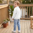 thumbnail image 6 of Grblisyd Boys Waffle Knit Quarter Zip Sweatshirts Long Sleeve Stand Up Collar Pullover Soft Breathable Casual Outfits for Kids, 6 of 6