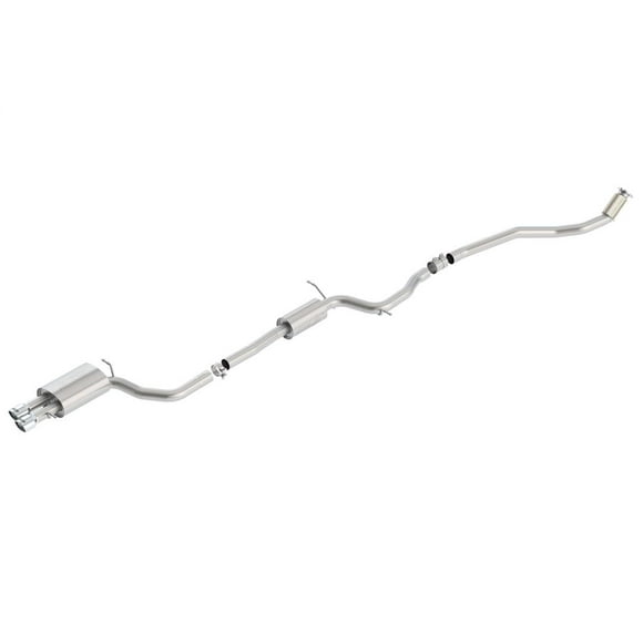 Borla Exhaust System Kit 140733 S-Type Cat Back System; T-304 Stainless Steel; With Muffler; 2-1/2 Inch Pipe Diameter To 2 Inch Pipe Diameter; Single Exhaust With Dual Exit