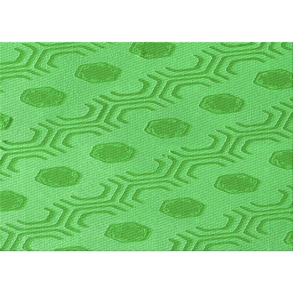 Ahgly Company Indoor Rectangle Patterned Neon Green Area Rugs, 5' x 7'