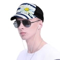 thumbnail image 4 of Disketp Daisy Striped Nautical Print Trucker Hat Men Women - Mesh Baseball SnapBack Cap, 4 of 7