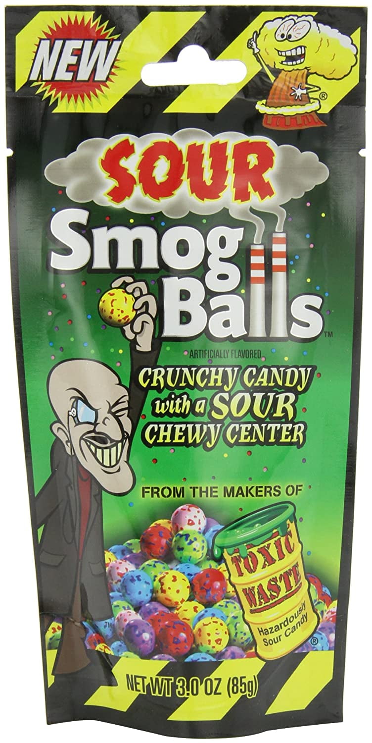 TOXIC WASTE Smog Balls Candy Gusseted Bags, 3 oz (Pack of 12) Walmart