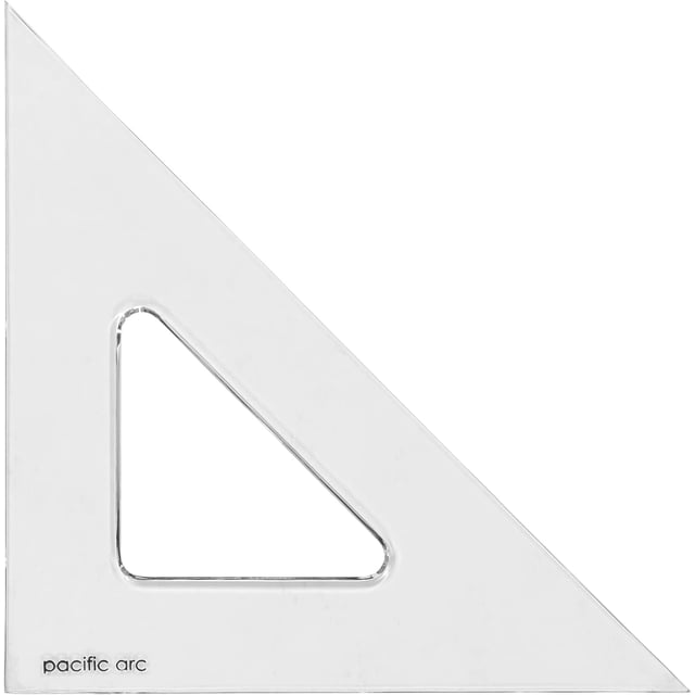 's Scholastic Triangle - 8 inch - Clear - 45/90 Angle - Plain Edge - Polystyrene - Technical Drawing Tools, Drafting, Architect and Engineering.