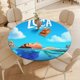 thumbnail image 4 of Luca-theme Fitted Round Tablecloths Elastic Edged Table Covers Waterproof Table Cloth for Kitchen Holiday Party Tables Decor 150cm, 4 of 6