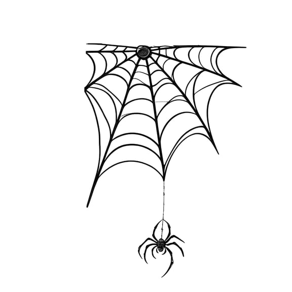 AURIGATE Halloween Spider Web Window Cling 23.6x11.8in, Black PVC Static Decal for Glass Door Home Party Spooky Decor