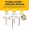 thumbnail image 4 of Orange Purple Diamond Table Cloths for 5 Foot Rectangle Tables, Modern Geometric Middle Century Patio Waterproof Elastic Fitted Tablecloths, Washable Rectangular Table Cover for Camping, 4 of 8