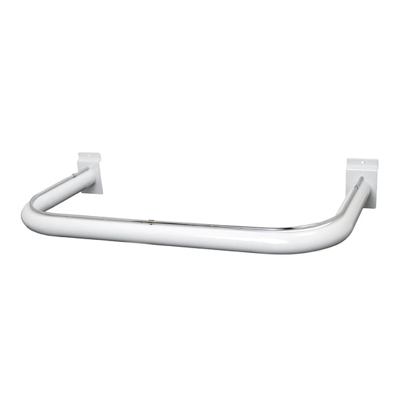 Econoco - SW681/W - White U-Shaped Round Tubing Hangrail for Slatwall - Sold in Pack of 10