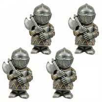 ICERUN 4Pcs Garden Gnomes,Resin Knight with Axe Sculpture Garden Decorations,Guardian Imagery Lawn Ornaments,Style1