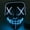 White+Blue, variant on Deago Halloween Mask LED Light Up EL Wire Cosplay Glowing Mask The Purge Movie Scary Festival Costume with AA Battery