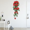 thumbnail image 4 of Dienrx Artificial Rose Vine Wall Hanging, Clearance Artificial, Simulation Wall Hanging False Flower Vine Living Room Wall Decoration Green Ceiling Indoor Pipe Wall Hanging Flower Art, 4 of 6