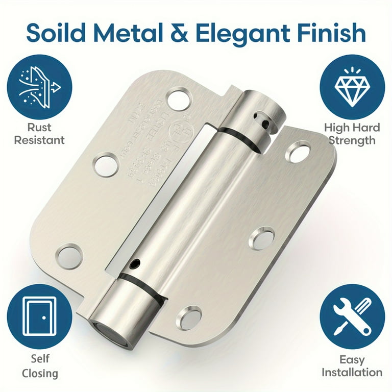 Self-Closing Spring Door Hinges, Adjustable, 2-Pack photo 3