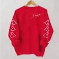 thumbnail image 6 of Fleece Warm Sweatshirts for Women Valentine's LOVE Letter Printed Pullover Tops Crew Neck Long Sleeve Shirts Loose Fit Hoodies Romantic Sweet Gift Fall Winter Outfits, 6 of 6