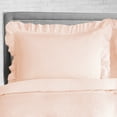 thumbnail image 2 of CCNY 100% Microfiber Duvet Cover with 2 Matching Pillowcases King/Cal King Size Trimmed Ruffle Pattern, Zipper Closure, Corner Ties (Peach), 2 of 7