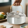 thumbnail image 4 of Camping & Randonnée Bouilloire en Acier Inoxydable 1L avec Poignée Noire pour Usage Extérieur Solution Bouillante Portable pour Camping Randonnée BBQ et Cuisine, 4 of 5
