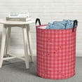 thumbnail image 3 of DouZhe Waterproof Collapsible Large Laundry Baskets, Red Hearts Love Checkered Prints Circular Hamper with Handles, 3 of 6