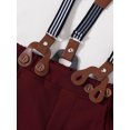 thumbnail image 5 of WESIDOM Baby Boy Clothes 0-18M Newborn Infant Gentleman Outfit, Shirt+Bowtie+Beret+Suspender Pant Baby boy Suit Clothing Set, 5 of 6