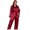 Red, variant on Baozhu Womens 2 Piece Silk Satin Pajama Set Long Sleeve Lounge Sets V neck Solid Color Button Down Shirts With a Pocket and Pants PJs Soft Sleepwear Sets,XL-5XL