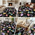 thumbnail image 5 of Spring Flowers Area Rugs 6'x9', Washable Small Throw Rugs for Kitchen Dining room, Watercolor Floral Vintage Black Indoor Outdoor Rug Non-Slip Low Pile Carpet Runner Reversible Floor Mats, 5 of 8