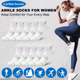 thumbnail image 3 of Loritta Secret 10 Pairs Women's Low Cut Ankle Socks Stretchy Breathable Athletic Socks for Women,Size 9-11, 3 of 5