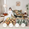 thumbnail image 3 of Manfei Autumn Leaf Plaid Twin Comforter Sets,Cartoon Wolf Bedding Set,Brown,Black Reversible,2-Piece,1 Comforter and 1 Pillowcase, 3 of 7