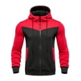 thumbnail image 5 of LEKWK Tracksuit Men Color Block Athletic 2 Piece Sweatsuit Sport Activewear Zip Up Hooded Jacket and Joggers Matching Outfits for Running Workout, 5 of 5