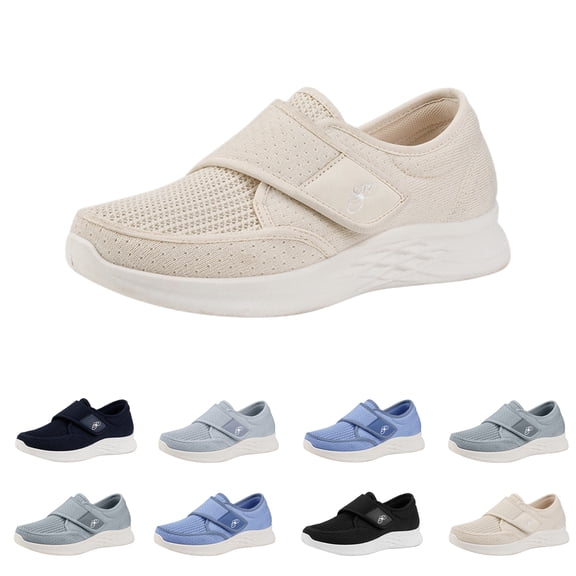 Women's Diabetic Shoes Wide Width Edema Shoes Breathable Memory Foam Lightweight Walking Sneakers for Elderly Swollen Feet, 37