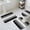 Gray, variant on Black White Ombre Bath Mat 3 Piece Bathroom Rug Set, Gradient Black Woods Farmhouse Non Slip Bath Rug Contour Mat and Toilet Lid Cover, Absorbent Shower Mats Soft Bath Rugs and Mats Sets