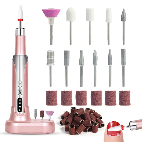 Aorsher Electric Nail Drill Cordless,Portable Rechargeable Nail Filel Kit,for Acrylic & Gel Nails, 15000RPM Adjustable Speeds, Professional Efile for Manicure Pedicure Polishing