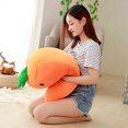 thumbnail image 3 of WOVTE - Peluche de zanahoria de dibujos animados, bonito juguete de zanahoria con forma de almohada, muñeco de zanahoria suave para niñas, 3 of 5