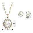 thumbnail image 2 of Cadena Dije Y Aretes Flor Perlas Rio Swarovski Oro 14k Lam dorado Unitalla, 2 of 5