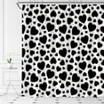 thumbnail image 2 of Black White Heart Shower Curtain Valentine''s Day Love Romantic Modern Simple Fabric Bathroom Curtain Set with Hooks(70" WX70 H), 2 of 4