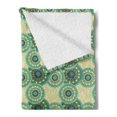 thumbnail image 2 of Mandala Soft Flannel Fleece Throw Blanket, Moroccan Culture Theme Traditional Nature Garden Inspired Round Motifs, Cozy Plush for Indoor and Outdoor Use, 60" x 80", Multicolor, by Ambesonne, 2 of 5