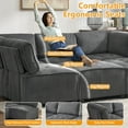 thumbnail image 4 of Modular Sectional Sofa U Shaped Modular Couch with Reversible Chaise Modular Sofa Sectional Couch, 6- Seat Convertible Sofa, Fit for Living Room (Gray), 4 of 11