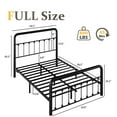 thumbnail image 3 of Homall Full Size Bed Frame Classic Metal Platform Bed Frame with Charging Station & LED, Victorian Style Iron-Art Headboard/Footboard, Under Bed Storage, No Box Spring Needed, Noise Free, Black, 3 of 9