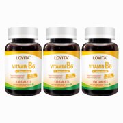 Lovita Vitamin B6 (Pyridoxine Hydrochloride) 80mg, Timed Release, 8 Hours Sustained, Support Cardiovascular & Nerve Health, 130 Vegan Tablet