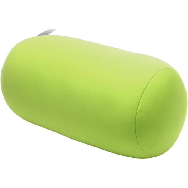 Microbead Bolster Squishy,Orthopedic Round Cylinder Neck Support Roll Pillow Memory Foam Reduce Back Pain- Green - 7" x 12"