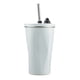 thumbnail image 2 of Vaso de acero inoxidable con pajita y tapa abatible | Vaso aislado al vacío de 600 ml para bebidas frías y calientes | Botella de agua portátil para coche, oficina, escuela y viajes, 2 of 2