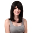 thumbnail image 2 of Pelucas de cabello hasta los hombros de las mujeres resistentes al calor con flequillo lateral para fiestas de cosplay uso dia Yuyangstore Pelucas de cabello humano para mujer, 2 of 8